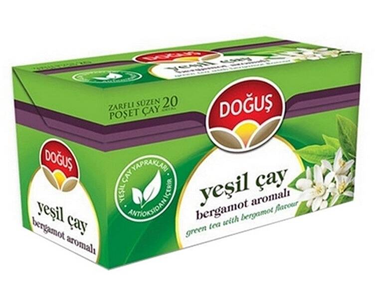 Doğuş Yeşil Çay Bergamot Aromalı Bitki Çayı 20 Li - 1