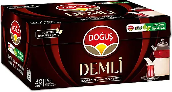Doğuş Demli Yoğun Lezzet Demlik Poşet Çay 15gr 30lu - 1