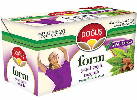 Doğuş Form Yeşil Çay Tarçınlı Bitki Çayı 20 Li
