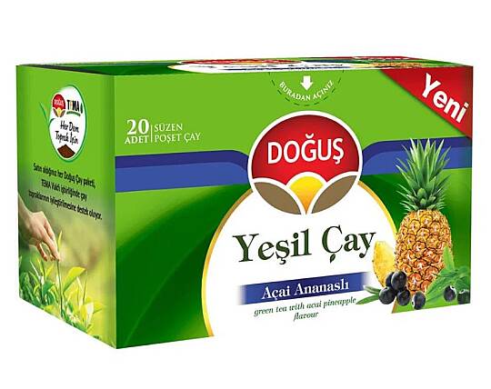 Doğuş Yeşil Çay Açai Ananaslı Bitki Çayı 20'li