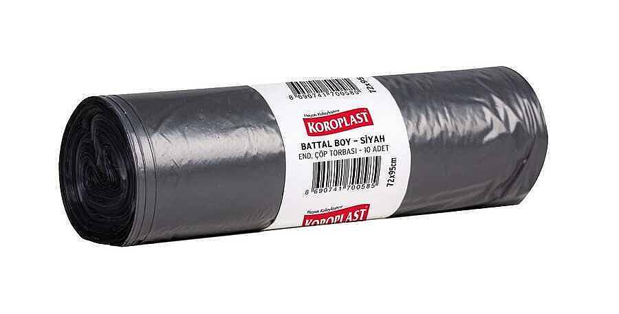 Koroplast Eko Endüstriyel 72*95 Battal Siyah 10'lu Çöp Poşeti 300 Gr. - 1