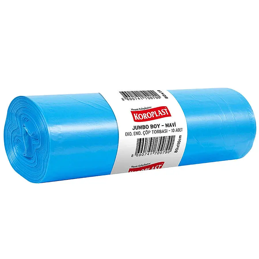Koroplast Eko Endüstriyel 80*110 Jumbo Mavi 10'lu Çöp Poşeti 300 Gr. - 1