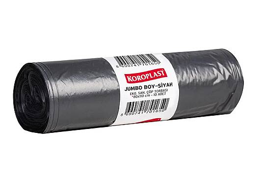 Koroplast Eko Sanayi 80*110 Jumbo Siyah 10'lu Çöp Poşeti 600 Gr.