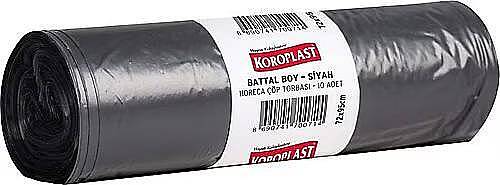 Koroplast Horeca 72*95 Battal Siyah 10'lu Çöp Poşeti 210 Gr.