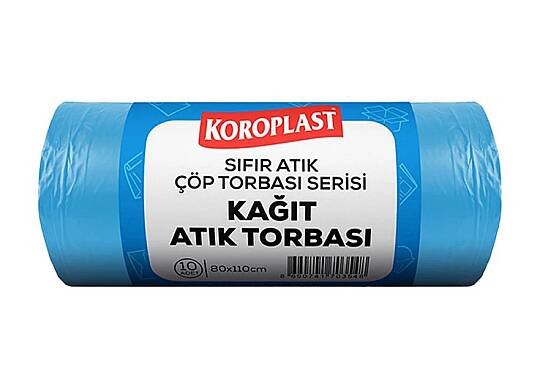 Koroplast Kağıt Atıklar 80*110 Mavi 10'lu Çöp Poşeti 440 Gr.