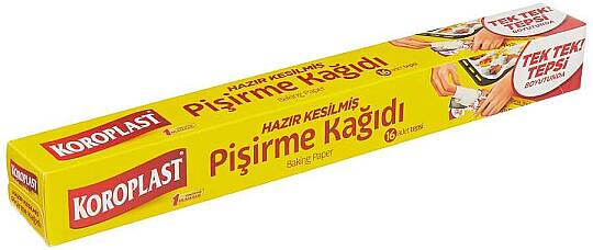Koroplast Pişirme Kağıdı 42x37 Cm. Hazır Kesilmiş 16 Lı