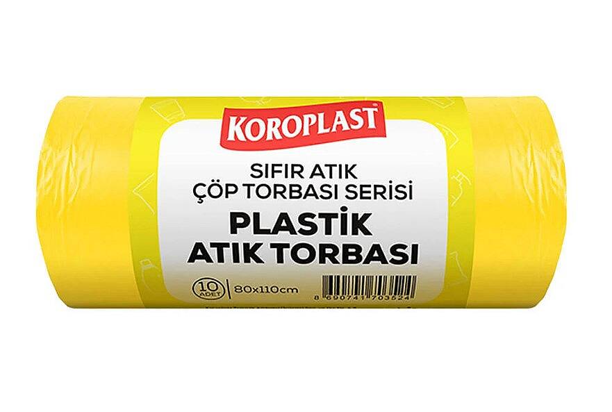 Koroplast Plastik Atıklar 80*110 Sarı 10'lu Çöp Poşeti 440 Gr. - 1