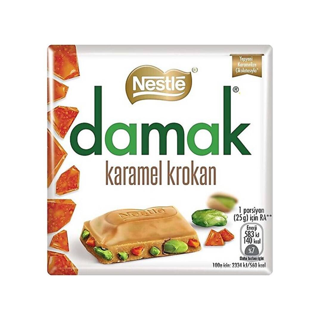 Nestle Damak Kare Çikolata Karamel 6*60 Gr. - 1