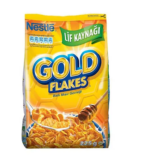 Nestle Gold Corn Flakes Ballı Mısır Gevreği 225gr x16