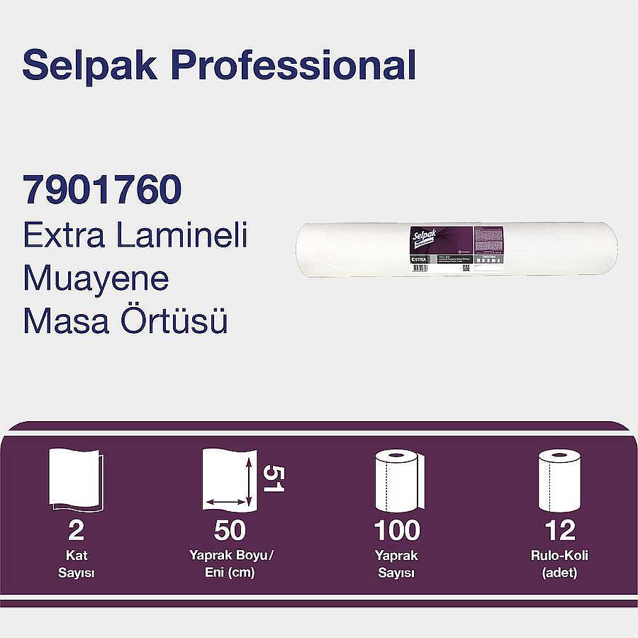 Selpak 7901760 Professional Lamineli Muayene Masa Örtüsü 50 M - 1