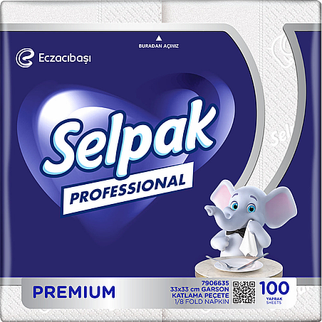 Selpak 7906635 Professional Garson Katlama Peçete 33 x 33 100'lü