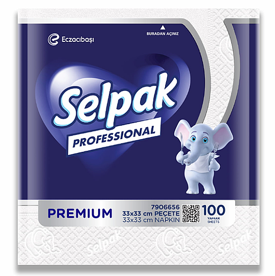 Selpak 7906656 Professional Premium Peçete 33 x 33 Cm 100'lü